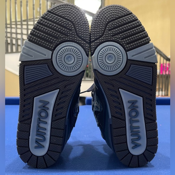 Louis Vuitton LV Trainer Blue Denim Sz 40 Worn 1X - Picture 7 of 8